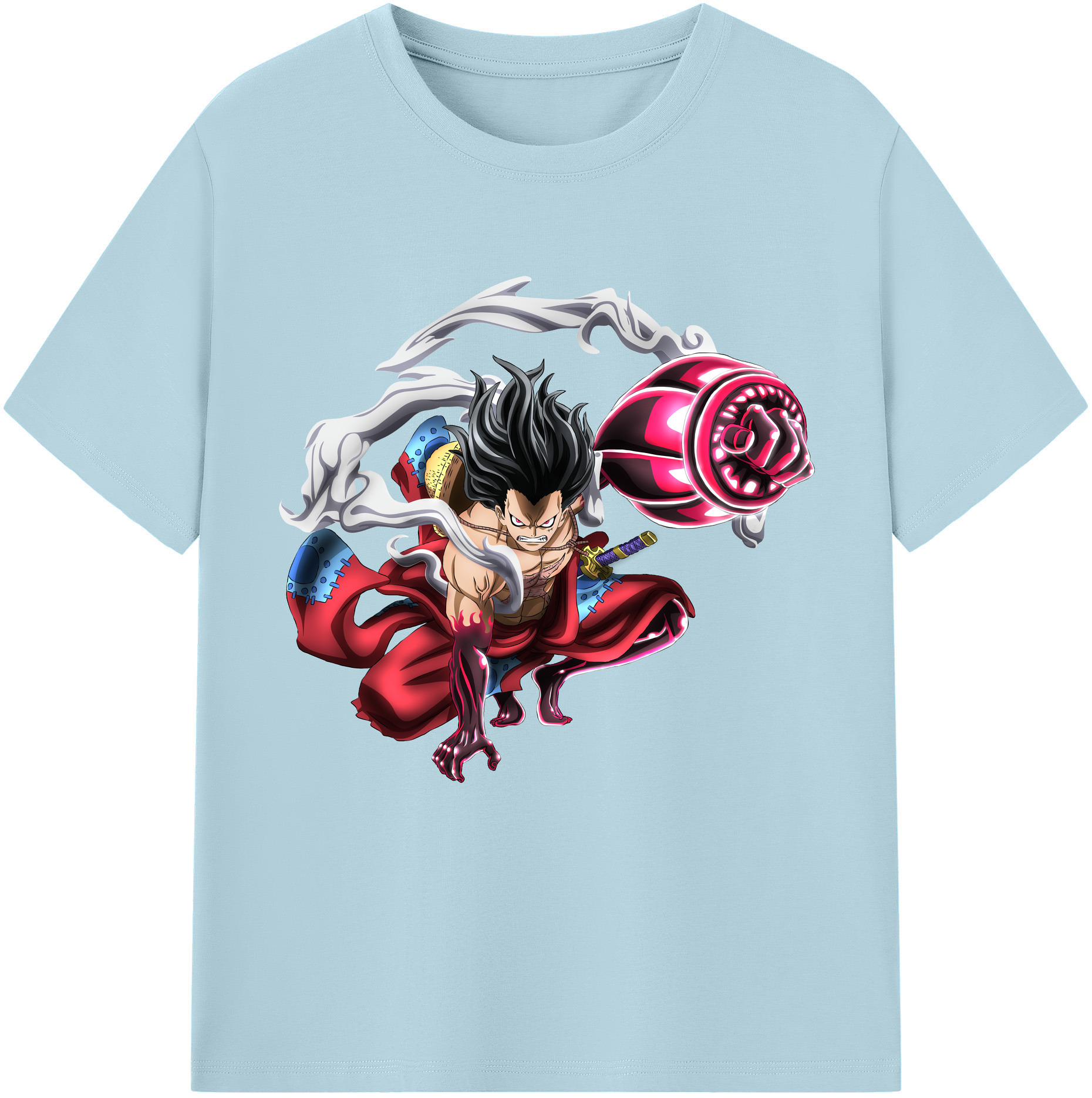 ワンピース モンキー・D・ルフィ ONE PIECE Monkey D. Luffy 綿100％半袖Tシャツ（フロントプリント）